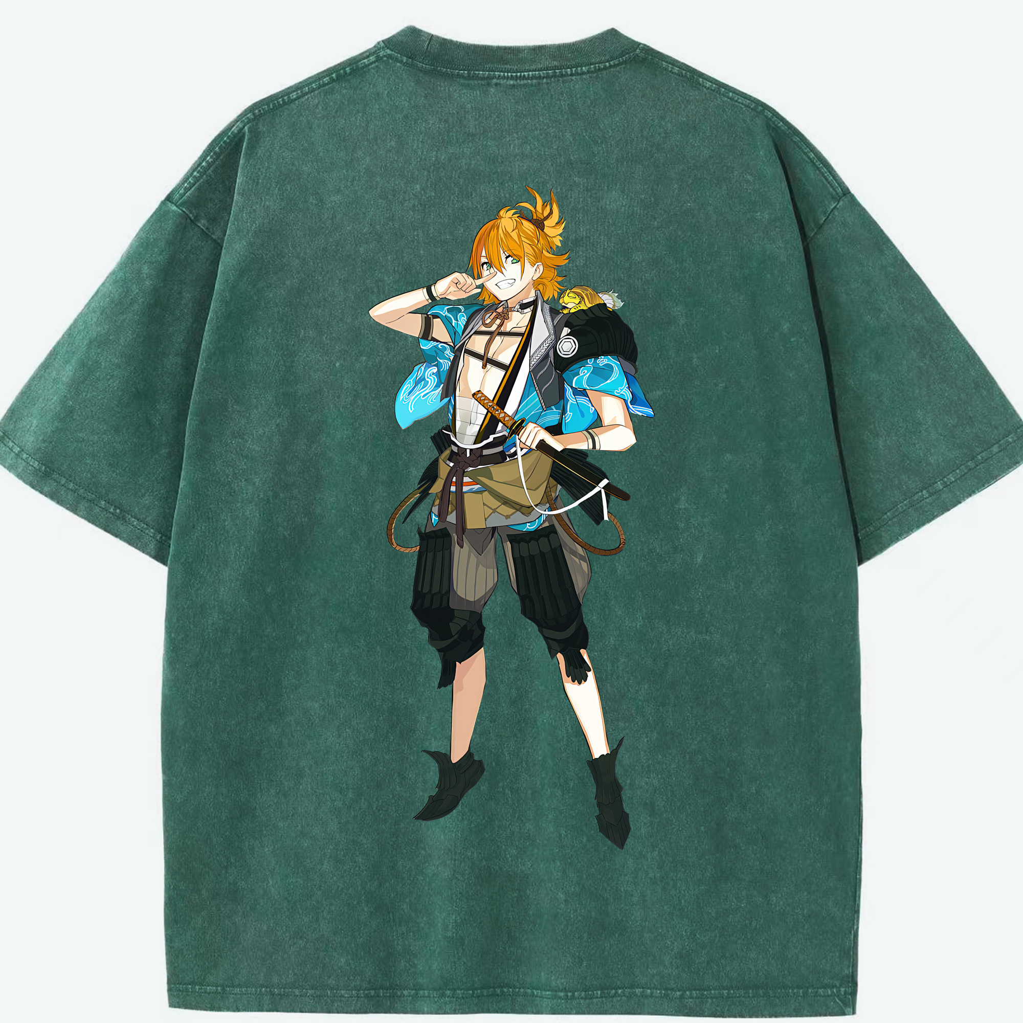 （画像用） 刀剣乱舞 Touken Ranbu 綿100% ヴィンテージ風 半袖Tシャツ（背面プリント）
